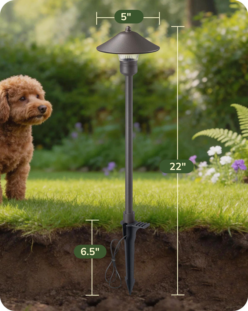 Low Voltage Landscape Lighting, Wired LED Pathway Lights 4 Pack