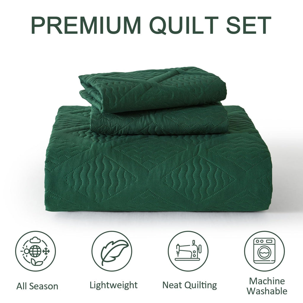 Christmas Bedding Set, Quilts King Size, Emerald Green Bedspread