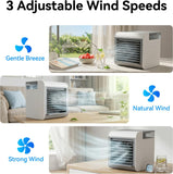Portable Air Conditioner Fan, 4-in-1 Mini Air Cooler with 450ML Water Tank