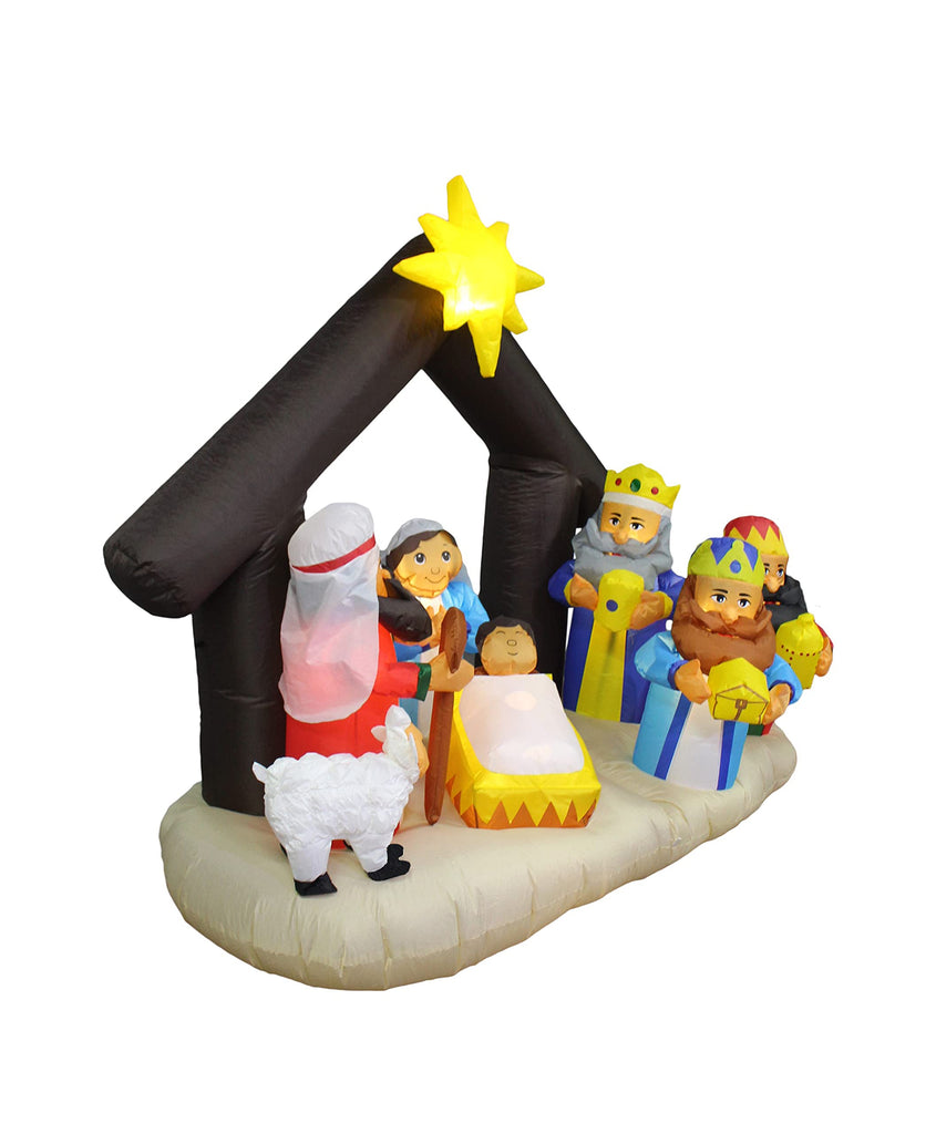 6 FT Long Lighted Christmas Inflatable Nativity Scene