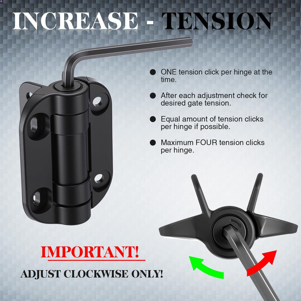 2 Pack Self Closing Gate Hinges 3.5 inch Self-Aligning Heavy Duty Spring Hinges Adjustable Tension Pool Safety for