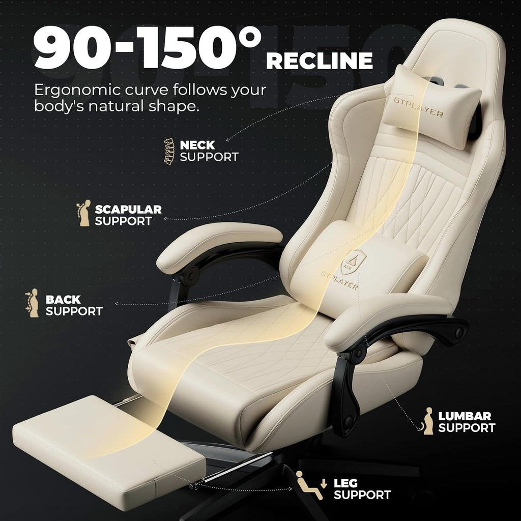 Gaming Chair with Speakers ACE-PRO, Computer Video Game Chairs with Footrest for Adults, Built-in Speakers, App