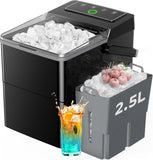 Ice Maker Countertop with Expandable 2.5L Ice Basket & 1.8L Water Tank, 9 Bullet Ice Cubes in 6 Mins, Portable Ice