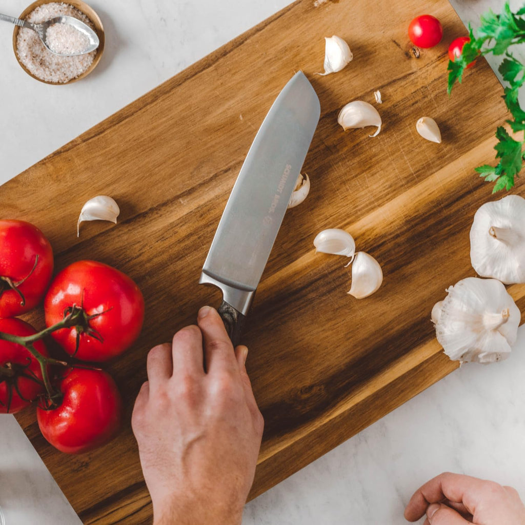 Bonded Ash- 15-Piece Knife Set, High-Carbon Stainless Steel Cutlery with Downtown Acacia and Acrylic Magnetic Knife