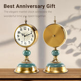 6-Inch Vintage Mantel Clock, Antique Desk Clock, Retro Anniversary Clock with Metal and Ceramic Body