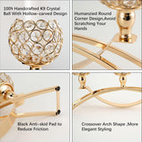 Set of 3 Gold Candle Holders Wedding Table Centerpieces,Tealight Candlestick Candelabra Stand with 3 Arms for