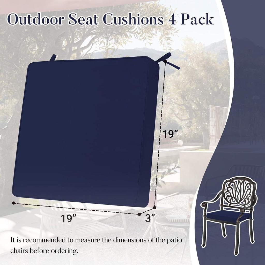 Outdoor Chair Cushions Furniture, Waterproof Outdoor Seat Cushions Set of 4 19 x 19, Patio Chair Cushions Set of 4