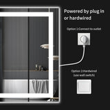 30"x48" LED Bathroom Mirror with Lights, Dimmable，Anti-Fog，Bathroom Vanity Mirror for Wall, Backlit + Front Lit