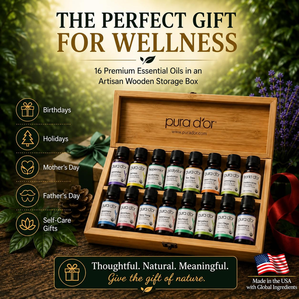 Organic Sweet16 Essential Oils Aromatherapy Box Set, 10mL x16