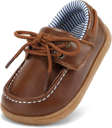 Toddler Boys Dress Oxford Shoes Leather Hook and Loop Loafers
