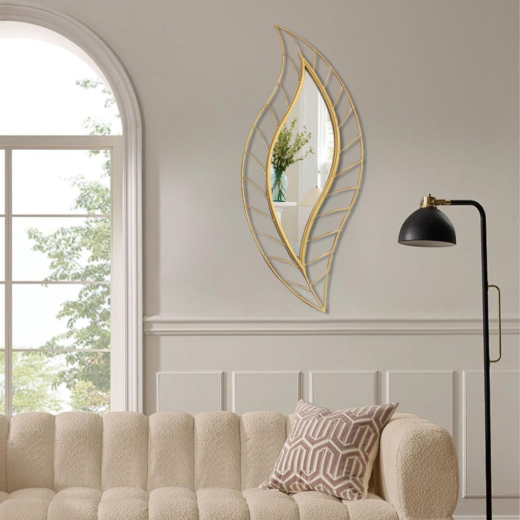 Gold Wall Mirror, 45" x 18.5" Bathroom Decor Vanity Mirror
