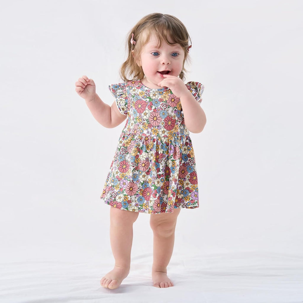 Baby Girls Viscose from Bamboo Bodysuit Dress Romper Dresses