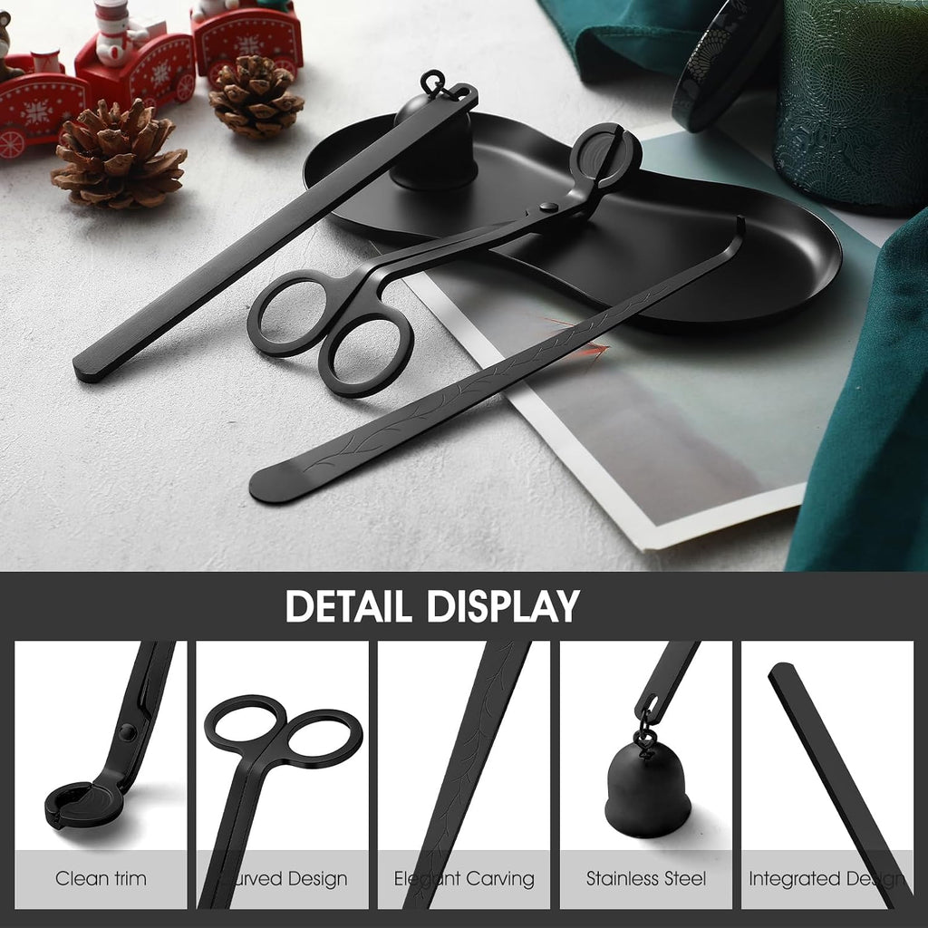 Candle Wick Trimmer, Candle Snuffer and Wick Dipper, Black