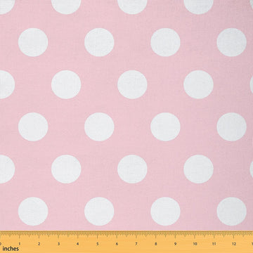 Pink Polka Dot Fabric by The Yard Cute Upholstery Fabric for Chairs Geometric Plaid Waterproof Indoor Outdoor Decor