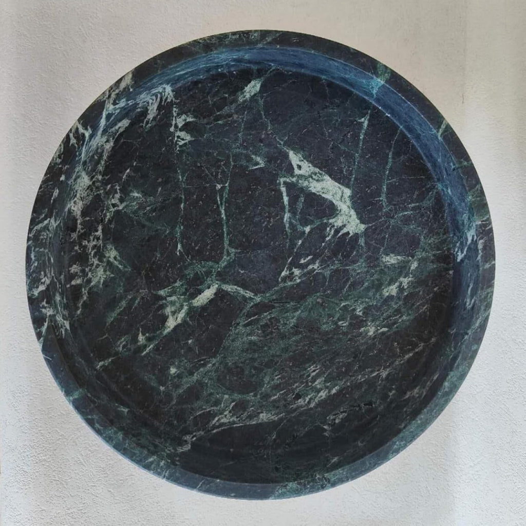 Marble Fruit Plate -Serving Tray for Villa & Hotel Living Room, Aesthetic Dried Fruit & Nut Bowl, Dining Table