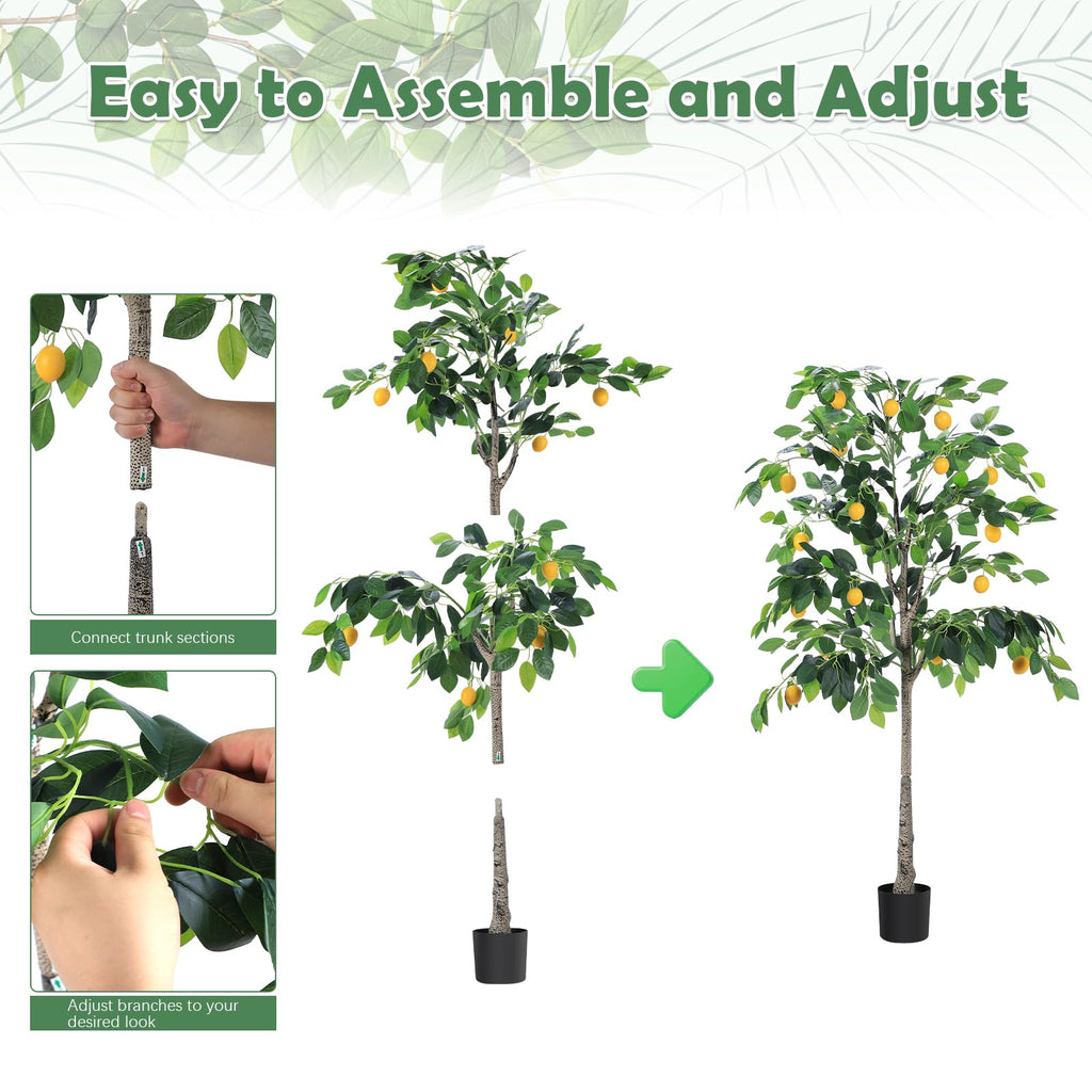 5FT Artificial Lemon Tree, Indoor Outdoor Home Decor