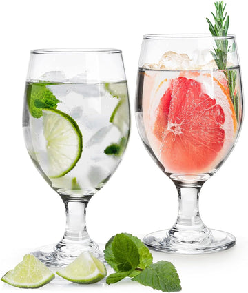 12 Pack Goblet Party Glasses, 13-Ounce Classic Beverage Glass Juice Glasses, Clear