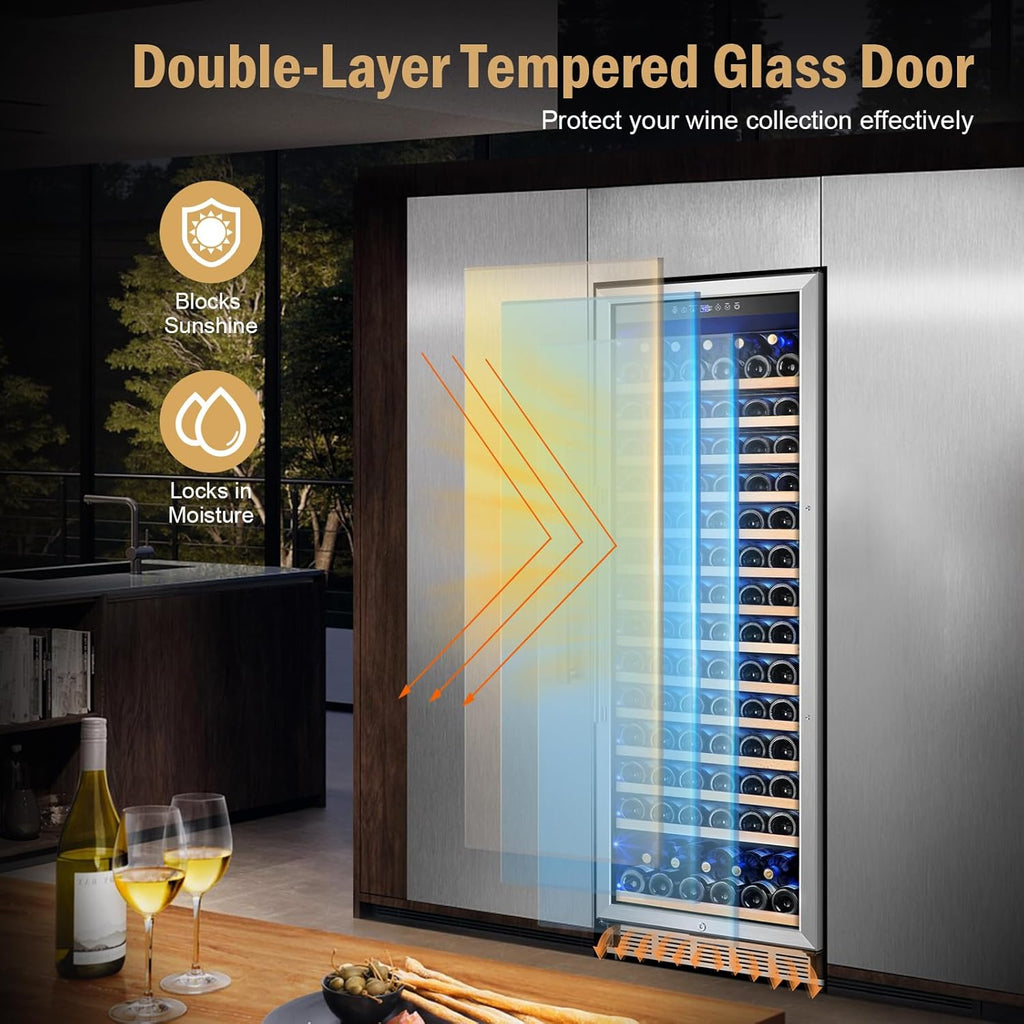 Wine Fridge Freestanding,173 Bottles 24 Inch Wine Cooler Refrigerator