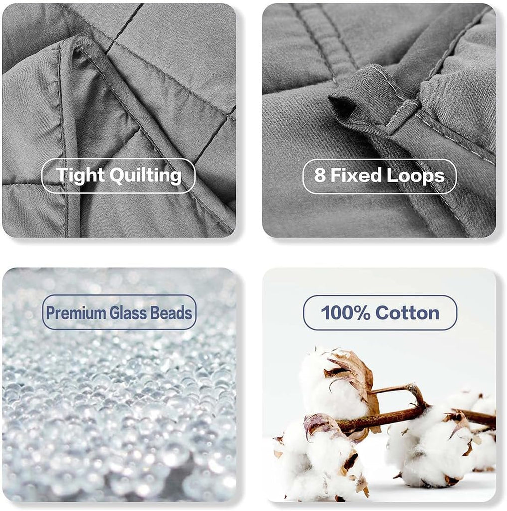 Weighted Blanket 15lbs 60"x80", Weighted Blankets for Adults, Cooling Weighted Blanket for Sleeping, Machine Washable