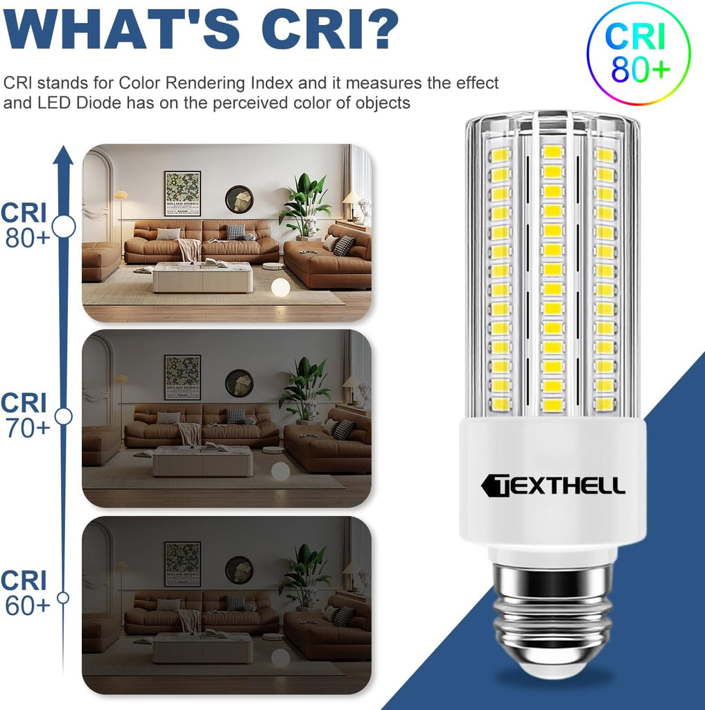 40W LED Light Bulb 5000 Lumens Corn Light Bulbs 300W Equivalent E26 Base Led Corn Light 5000K Daylight White Bright