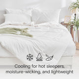 DOZ All Season Cooling Comforter, 100% Viscose Derived from Bamboo, Breathable, Lightweight, Soft