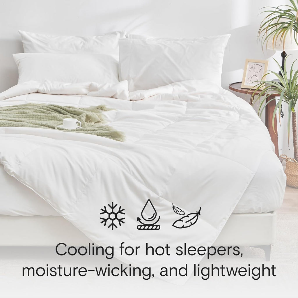 DOZ All Season Cooling Comforter, 100% Viscose Derived from Bamboo, Breathable, Lightweight, Soft