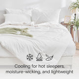 DOZ All Season Cooling Comforter, 100% Viscose Derived from Bamboo, Breathable, Lightweight, Soft