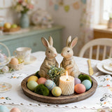 Candle Plate Holder Tray: Round Wood Decorative Candle Plate - Rustic Farmhouse CoffeeTable Decor