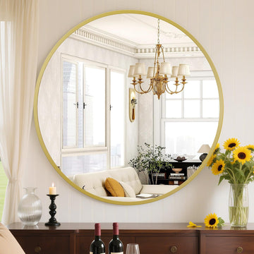 24 Inch Round Wall Mirror, Bathroom Mirror for Over Sink