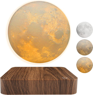 Levitating Moon Lamp, Magnetic Floating Moon Lamp Spinning Luna Night Light with 3 Color Modes, Desk Decor, Bedroom