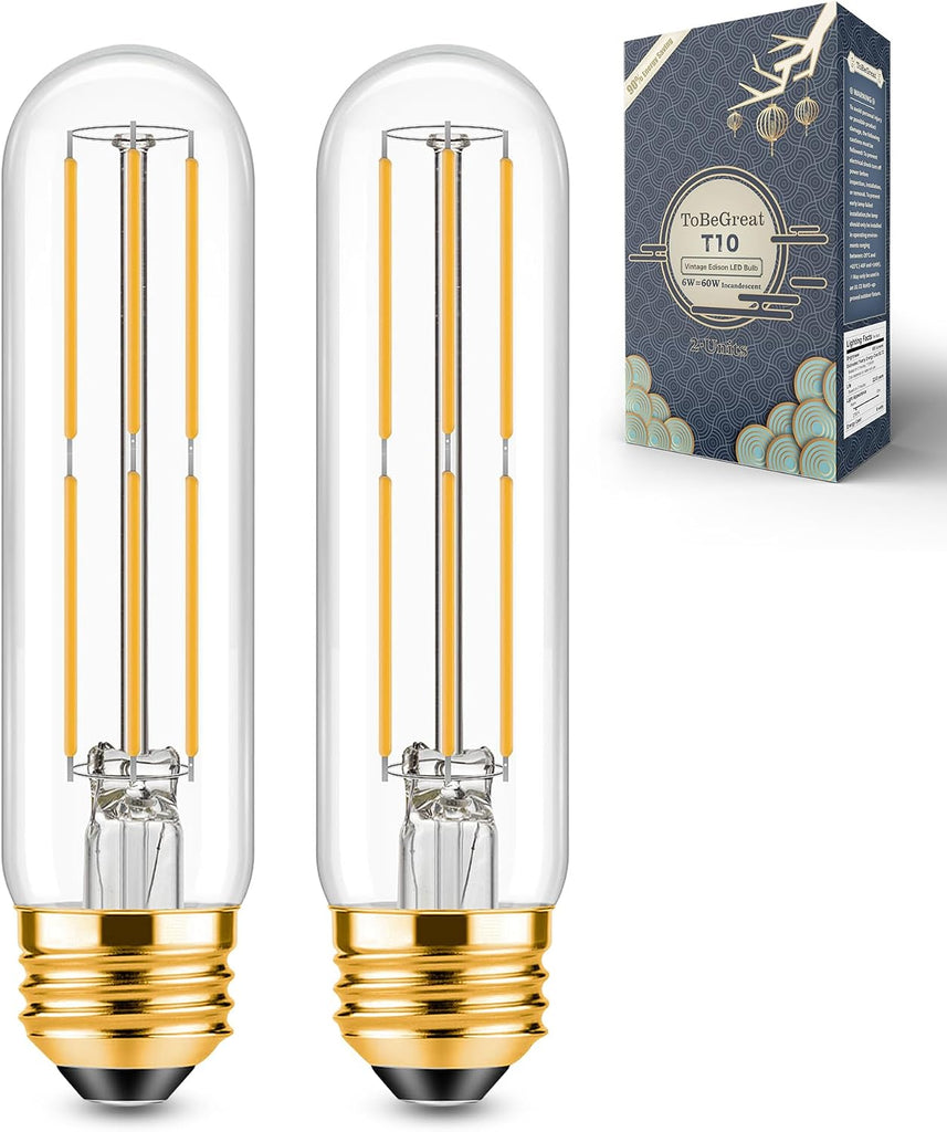 T10 LED Bulb 6 Watt Equivalent 60W Soft Warm White 2700K Dimmable