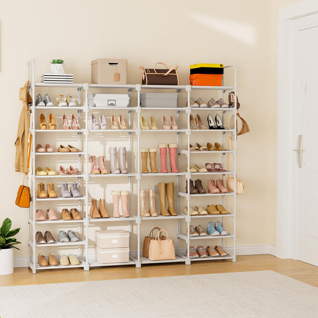 Large Shoe Rack Organizer Closet 64-68 Pairs 9-Tier Heavy Duty Tall Garage Shoe Rack Shoe Shelf Shoes Storage with 18