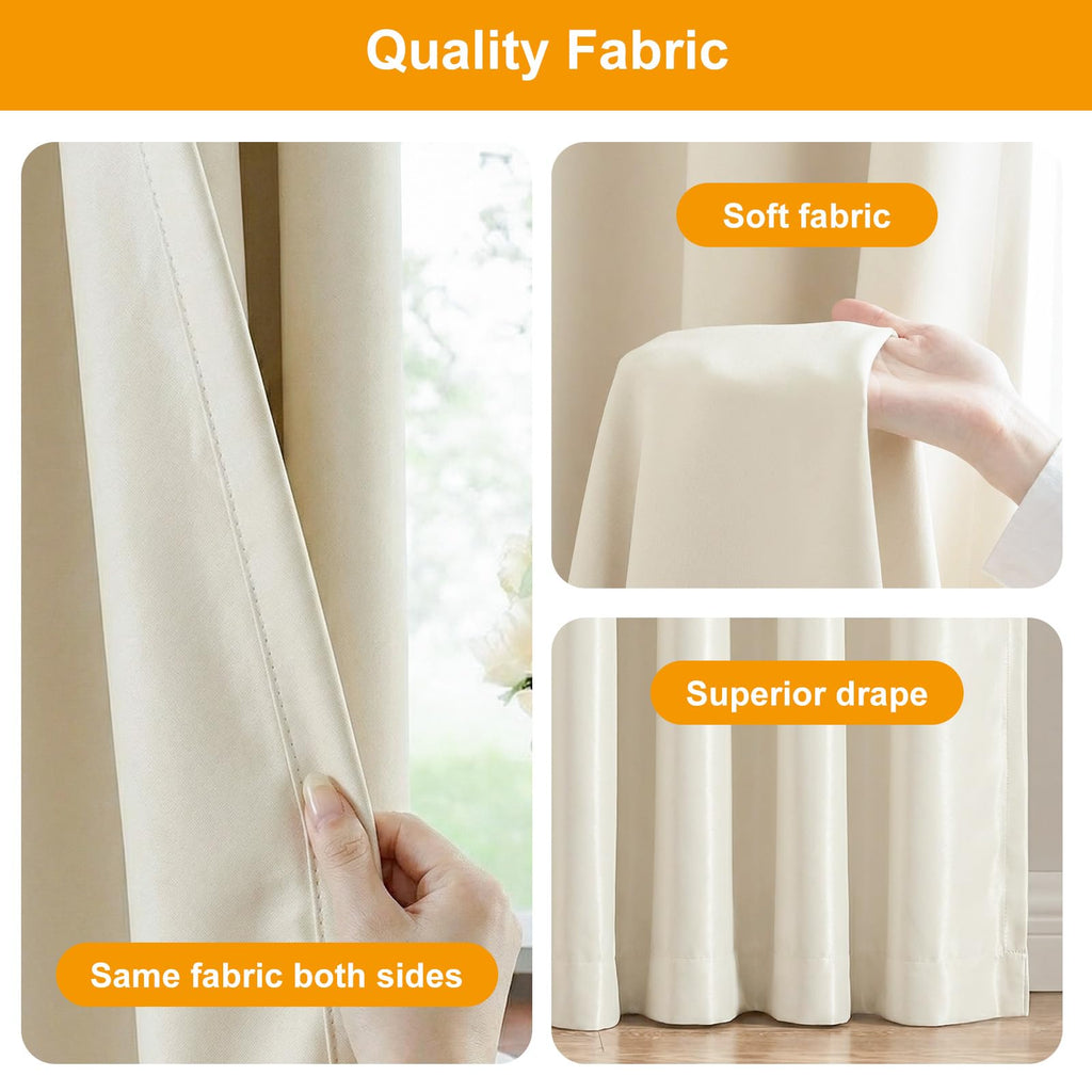 Room Divider Curtains Blackout Floor to Ceiling Curtain with Hook Sliding Door Curtains Ceiling Mount Extra Wide