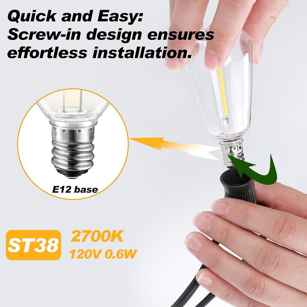 25Pk LED Replacement Light Bulbs, Shatterproof Plastic E17 LED Bulbs