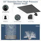 AlenArt 10 inch Rainfall Shower Head Stainless Steel Black