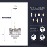Crystal Nickel Modern Chandeliers Lights Vintage Pendant Ceiling Light Traditional Chandelier Lighting Fixture 3-Tier for Dining Room Living Room Kitchen Island Bedroom Entryway A107-B07GP5LVBW