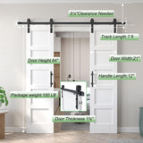 Double 21inx84in White Barn Door and 7FT Sliding Barn Door Hardware Kit Included,Solid,MDF, PVC Surf