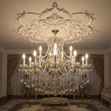 43.3'' Large PU Ceiling Medallion Combination Decorative 2.36'' ID French Style Chandelier Base Ceil