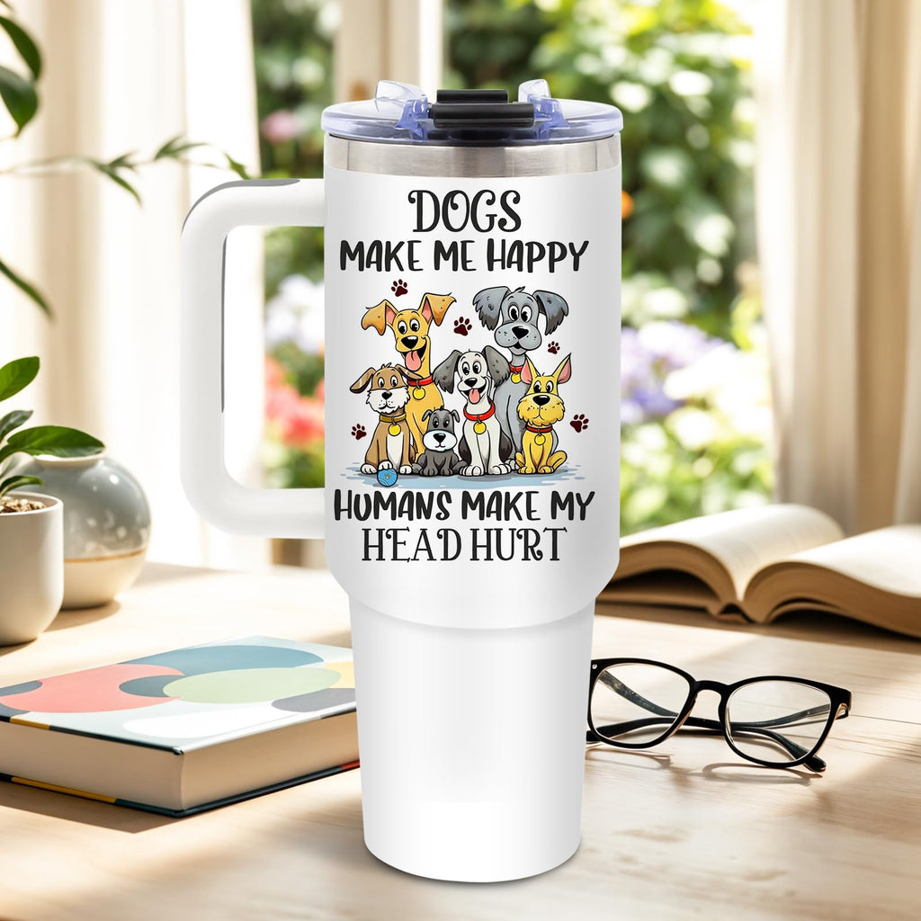 Dog Tumbler 40oz, Insulated Funny Dog Lover Gifts for Women