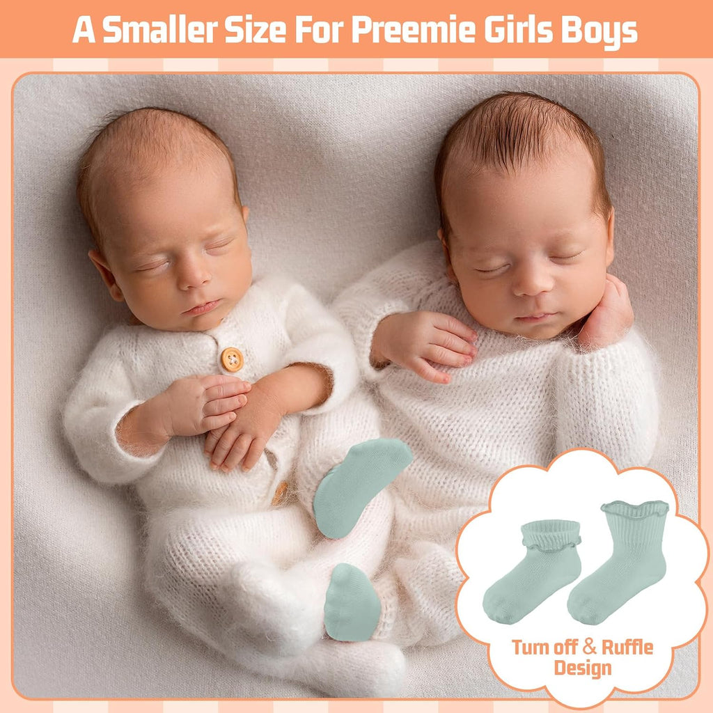 12 Pair Preemie Newborn Socks