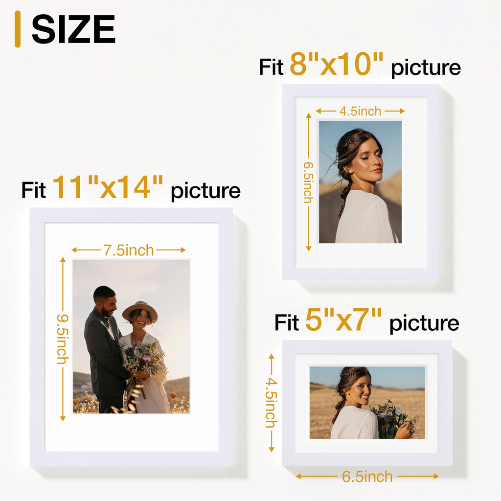 7 Pack Picture Frames Collage Wall Decor, White