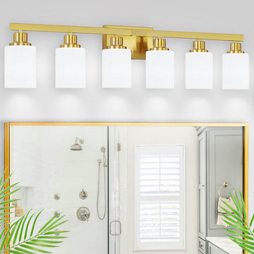 6 Light Gold Bathroom Vanity Light Bathroom Light Fixture 36.8in