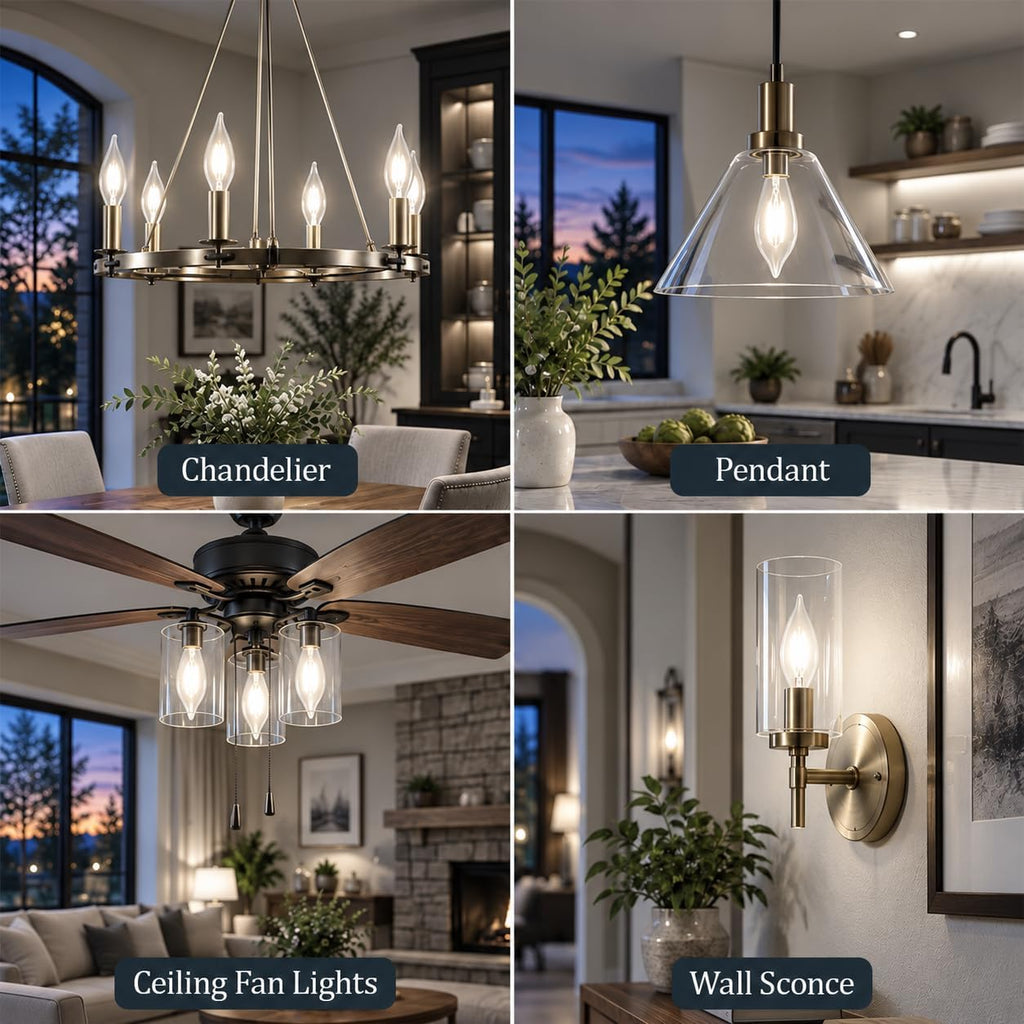 C11 Frosted Chandelier Light Bulbs, 60W 4000K Dimmable, 6 Pack