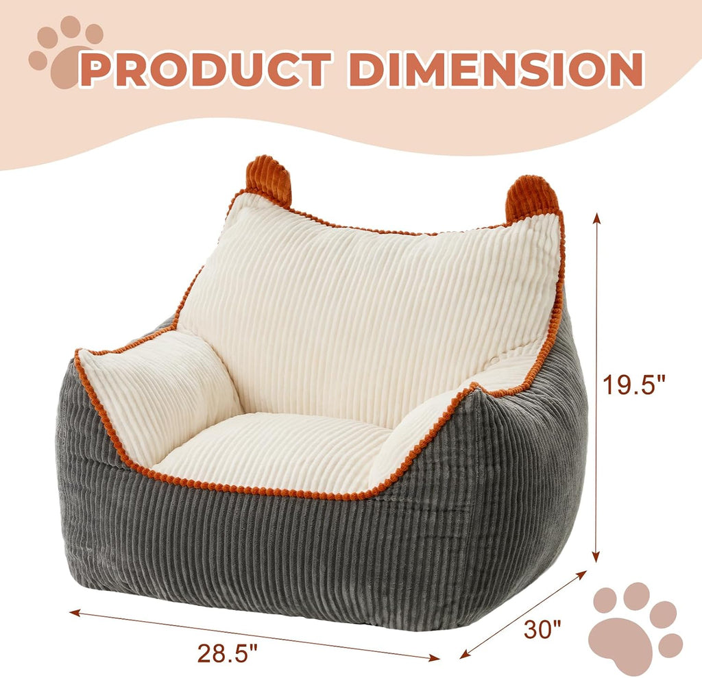 Comfy Kids Bean Bag Chair, Plush Bean Bag Sofa for Reading & TV