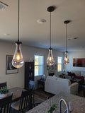 Raindrop Pendant Lights Kitchen Island Set of 2 Teardrop Black Hanging Light Fixtures Clear Solid Glass Pendant Light Modern Chandeliers for Dining Room Porch Corridor Living Room A121-B0BN12R4Q4