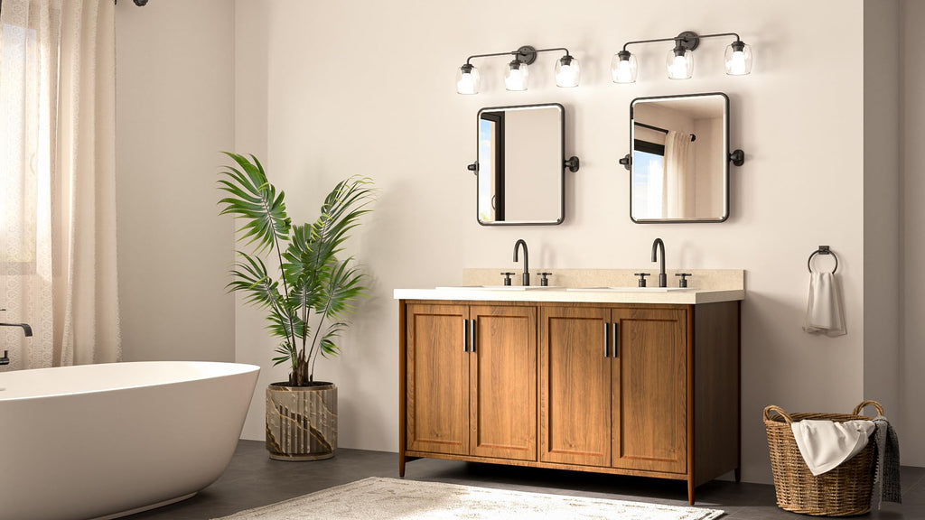Pivot Mirror 16 x 20 Matte Black Tilt Beveled Rectangle Metal Framed Pivoting Bathroom Vanity Mirror, Modern