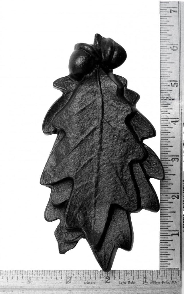 Oak Leaf Door Knocker Cast Iron RSF Finish 6 Inch Rustic Front Door Hardware with Mounting Screws
