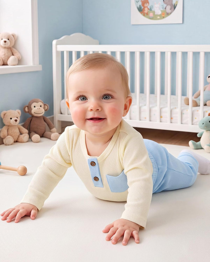 Baby Boy Clothes Two Piece Long Sleeve Top and Pants Fall Outfit Set