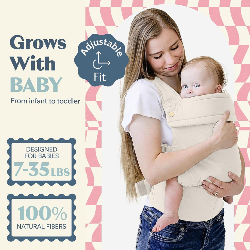 Ergonomic Hip-Healthy Baby Carrier, Front-Back Carry, 7-35 lbs, Vanilla