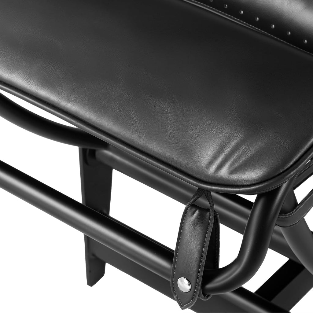 LC-4 Chaise Lounge Chair Floating Chair Black Faux Leather Mid Century Modern Design or Bedroom